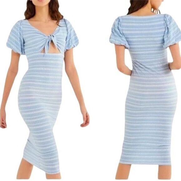 Urban Outfitters Picnic in the Park Front Tie Midi Dress | Size L - Picture 1 of 9